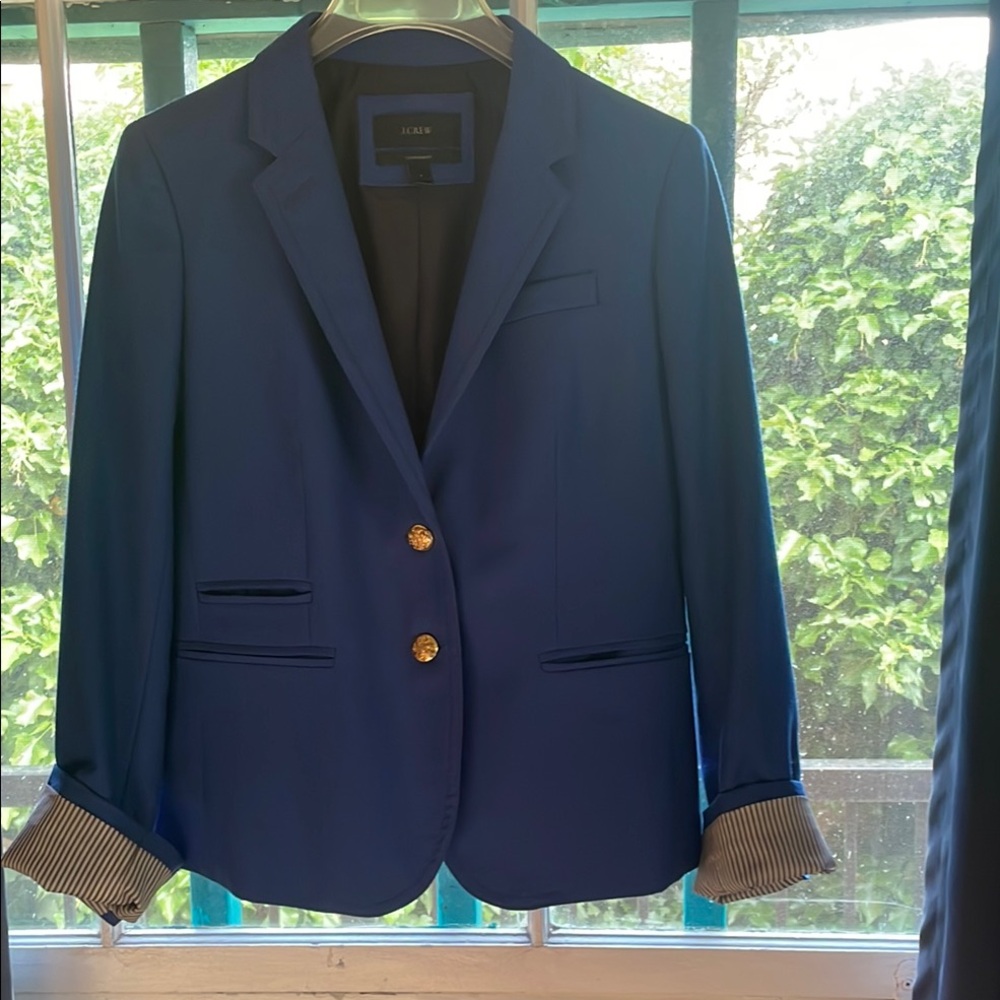J. Crew Schoolboy blazer in royal blue with Gold Buttons